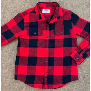 Old Navy Buffalo Check Plaid Shirt Youth L 10/12 Long Sleeve Flannel Button Up